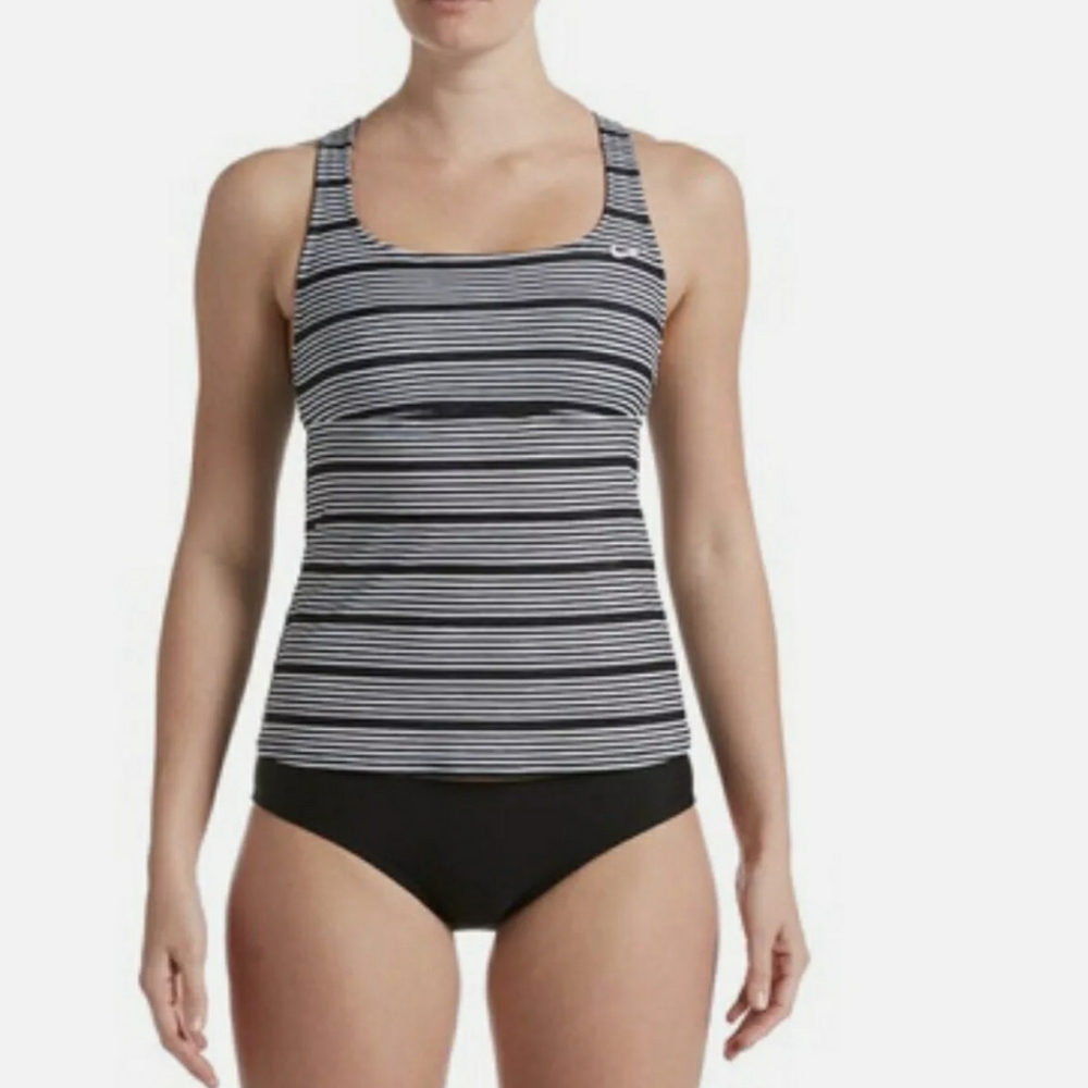 NIKE 6:1 Heather Stripe Crossback Tankini 2-Piece